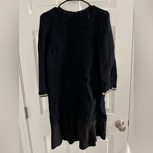 Zara Black Dress with Gold Accents